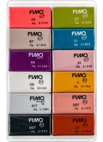 تصویر خمیر پلیمری مدل‌سازی فیمو استدلر - سافت - بسته‌ی ۱۲ رنگ فشن 