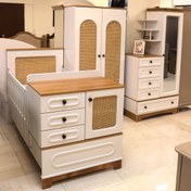 تصویر سرویس تخت خواب دو منظوره نوزاد و نوجوان مدل حصیری وکیوم 