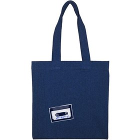 تصویر توتبگ جین سورمه ای نوار کاست 