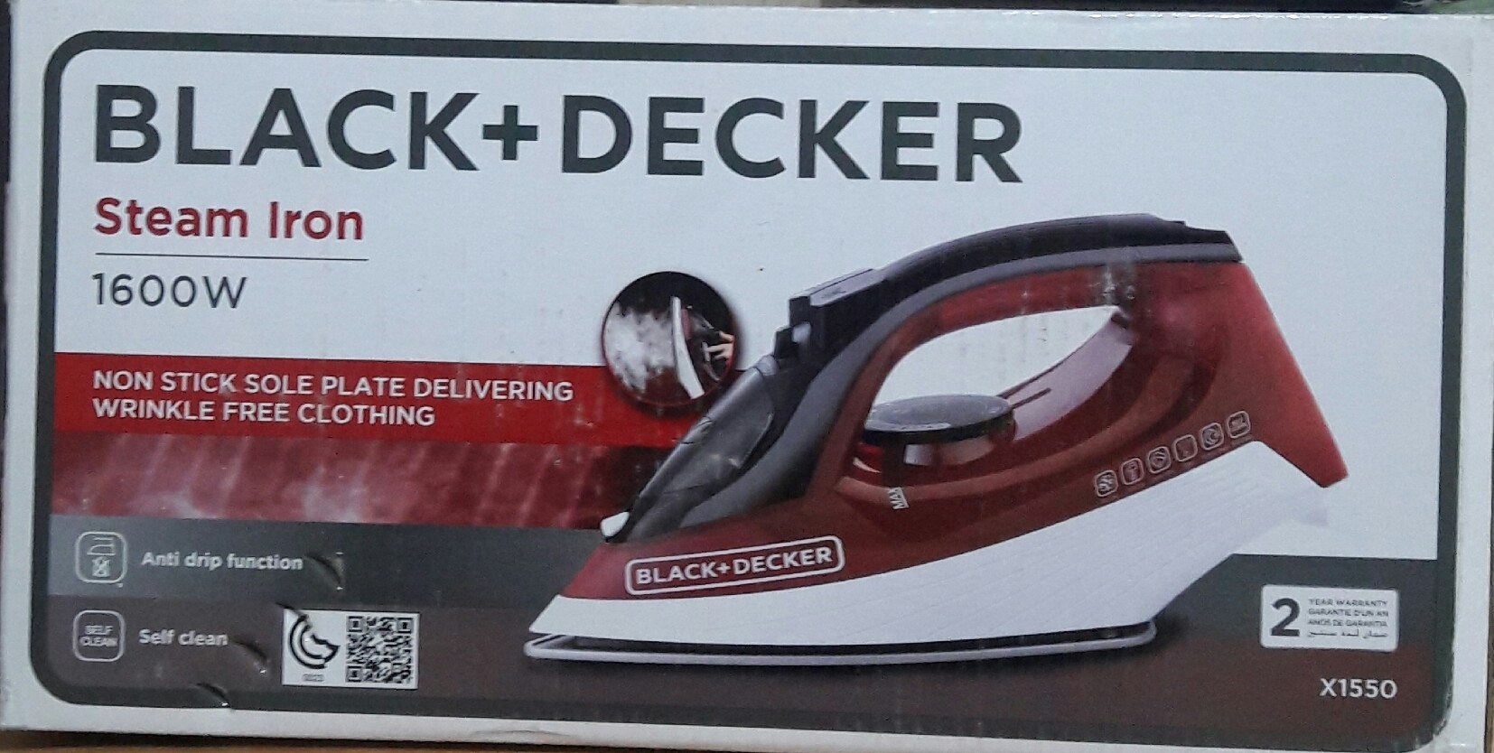 BLACK+DECKER Steam Iron With Anti Drip (X1550-B5) - 1600W