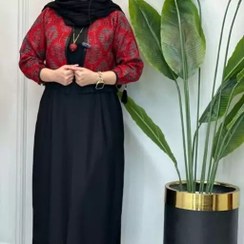 تصویر لباس زنانه مجلسی سه تیکه کت سارافون کمربند شهره 
