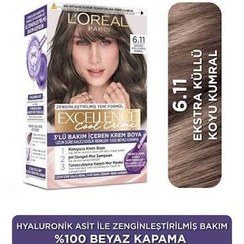 تصویر کیت رنگ مو لور-al شماره 6.11قهوه‌ای تیره مایل به خاکستری مدل Excellence( ترکیه) ارسال فوری 