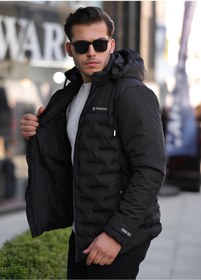 تصویر کاپشن مردانه با کاپشن بادپراکنده و جزئیات چوبی سیاه - سطح بالا - highlevel - اورجینال- 765299685 