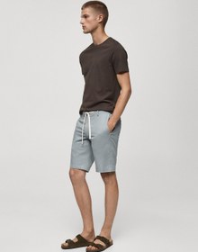 تصویر شلوارک برمودا با بند کشی برند mango man Drawstring Bermuda Shorts