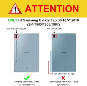 تصویر کیف چرمی Fintie برای تبلت سامسونگ مدل Galaxy Tab S6 10.5" 2019 SM-T860/T865/T867) ا Fintie Keyboard Case for Samsung Galaxy Tab S6 10.5" 2019 (Model SM-T860/T865/T867), [Supports S Pen Wireless Charging] Slim Cover w/Detachable Wireless Bluetooth Keyboard, Black Fintie Keyboard Case for Samsung Galaxy Tab S6 10.5" 2019 (Model SM-T860/T865/T867), [Supports S Pen Wireless Charging] Slim Cover w/Detachable Wireless Bluetooth Keyboard, Black