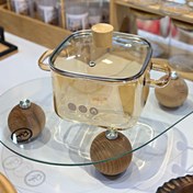 تصویر قابلمه پیرکس ضخیم شعله مستقیم مربع Square Pyrex Direct Flame Pot