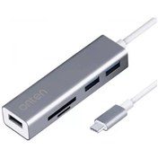 تصویر هاب 3 پورت Type-C به USB 3.0 اونتن مدل U9597 با پورت کارت حافظه SD-TF Onten U9597 USB-C To 3-Port USB 3.0 and SD-TF card reader Hub