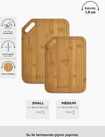تصویر تخته برش چند رنگ گوشت Board بامبو 2 28 33 سانتی متر Karaca 