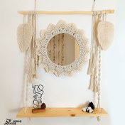 تصویر شلف مکرومه ۷۰ سانتی دستباف مدل ستاره | macrame shelf 