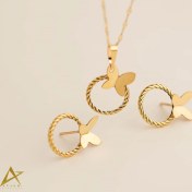 تصویر نیم‌ست طلا زنانه پروانه کد A18 