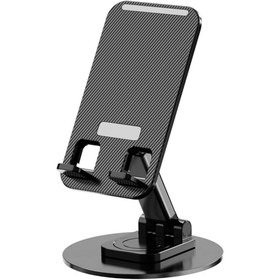 تصویر استند فلزی موبایل رومیزی L-353 360 Scalable Folding Rotating Desktop Mobile Phone /Tablet / iPad Stand L-353