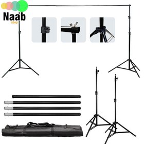 تصویر سه پایه فون پرتابل 803 Portable Background holder (میله 3 متری) +کیف قابل حمل 