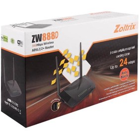 تصویر روتر مودم ADSL زولتریکس مدل ZW888D Zoltrix ZW888D ADSL2+ Modem Router