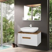 تصویر ست کابینت و روشویی آزالیا مدل W007 به همراه آینه شلف دار 