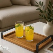 تصویر سيني رايکا چوبي طرح سنگ دسته فلزي کوچک 