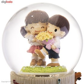 تصویر گوی موزیکال مدل دختر و پسر ایستاده با گل ا Girl and Boy Standing with Flower Musical Globe Girl and Boy Standing with Flower Musical Globe