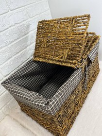 تصویر سبد پیک نیک حصیری 