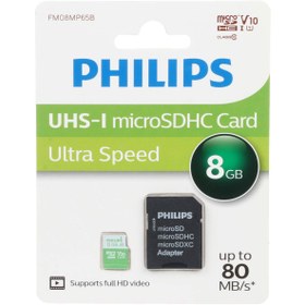 تصویر PHILIPS microSDHC & adapter UHS-I Ultra Speed U1 Class 10 V30 A1 - 80MB/s - 8GB (گارانتی مادام‌العمر استار مموری) PHILIPS microSDHC & adapter UHS-I Ultra Speed U1 Class 10 V30 A1 - 80MB/s - 8GB (گارانتی مادام‌العمر استار مموری)