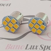 تصویر لامپ خودرو اس ام دی فندقی تک کنتاکت راهنما در بسته بندی 2 عددی (رنگ نور نارنجی 