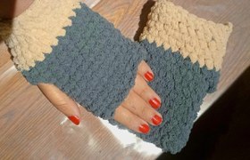 تصویر دستکش زنانه نرم نیمه 