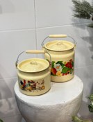 تصویر دبه روغن و شیر لعابی روس 