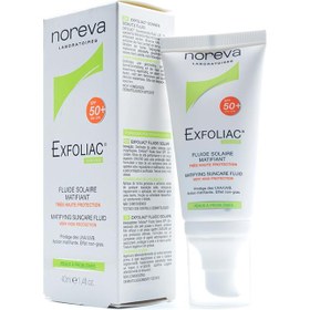 تصویر فلوئید ضد آفتاب + noreva Exfoliac SPF 50 ا + Noreva Exfoliac Sunscreen SPF 50 + Noreva Exfoliac Sunscreen SPF 50