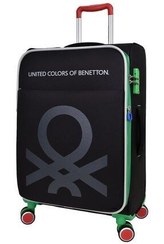 تصویر چمدان و ساک مشکی مردانه زنانه پارچه لوکس Benetton Ultra Light بزرگ اندازه سیاه بنتون اورجینال United Colors of Benetton 