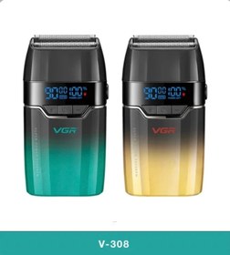 تصویر ماشین اصلاح وی جی آر مدل V-308 با تیغه تیتانیوم و برش خطی 