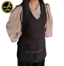 تصویر پیشبند استادکار دو رو (قرمز و مشکی) 