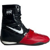 تصویر کفش بوکس نایکی مدل مانی پاکیا رنگ مشکی قرمز 