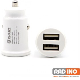 تصویر شارژر فندکی اتومبیل فست ایفون HD-CA92 X-Hanz Car Charger X-HANZ APPLE HD-CA92 Fast 2USB