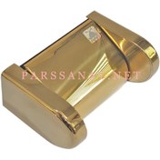 تصویر جا دستمال توالت استیل دیواری کوچک سرکوله مدل کاوردار کروم 