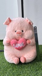 تصویر عروسک خوک قلب به دست سایز ۲۵ سانتی متر 