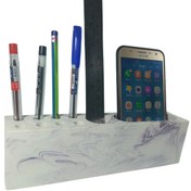 تصویر استند خودکار و موبایل سنگ مصنوعی رگه دار شیک 