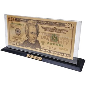 تصویر تندیس روکش طلا ۲۰ دلاری 