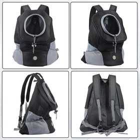 تصویر کوله پشتی سگ،با طراحی سر بیرون و شانه پددار برای پیاده روی برند : gnisbis کد : KT 1004 Dog backpack, with the design of the outside head and padded shoulder for walking Brand: gnisbis Code: KT 1004