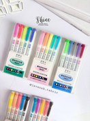 تصویر هایلایترهای دو سر برند shiyiwen پک ۵ عددی 