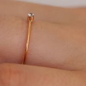 تصویر انگشتر ظریف تک نگین دخترانه 