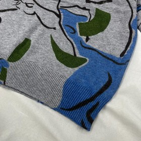 تصویر پلیور بافت طرح صورتک 