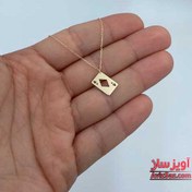 تصویر گردنبند پاسور کد 101408 با جنس استیل رنگ طلایی 