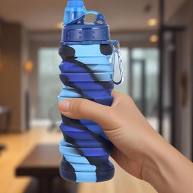 تصویر قمقمه مدل سیلیکونی گنجایش 0.5 لیتر - آبی 