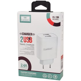 تصویر کلگی فست شارژ Earldom ES-196 2Port 2.4A 12W Earldom ES-196 2Port 2.4A 12W Fast Wall Charger