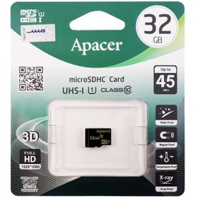 تصویر کارت حافظه microSDHC اپیسر کلاس 10 استاندارد UHS-I U1 سرعت 45MBps ظرفیت 32 گیگابایت ا Apacer UHS-I U1 Class 10 45MBps microSDHC 32GB Apacer UHS-I U1 Class 10 45MBps microSDHC 32GB