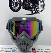 تصویر فیس ماسک صورت موتور سواری ساده شیشه هفت رنگ 