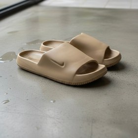 تصویر دمپایی مردانه نایکی NIKE وارداتی رویه ساده کفی EVA رنگ قهوه ای 