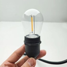 تصویر ریسه لامپ واترپروف فیلامنتی با سرپیچ E27 طول 5 متری 