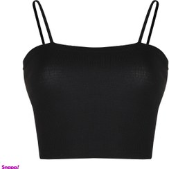 تصویر کراپ تاپ زنانه مدل بند ماکارون 