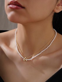 تصویر گردنبند زنانه pearl heart 