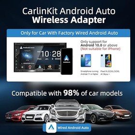 تصویر Carlinkit 2023 Latest Version A2A Android Auto Wireless Adapter for Factory Wired Android Auto Car,Play & Plug,Fast Connect,Wired to Wireless,OTA Upgrade,Wireless AA Dongle only fit for Android 10+ Carlinkit 2023 Latest Version A2A Android Auto Wireless Adapter for Factory Wired Android Auto Car,Play & Plug,Fast Connect,Wired to Wireless,OTA Upgrade,Wireless AA Dongle only fit for Android 10+