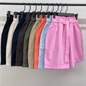 تصویر شلوارک لینن رنگی 